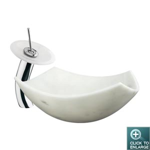 Dreamline Natural Stone Vessel Sink Dlvnf 001 And Waterfall Faucet