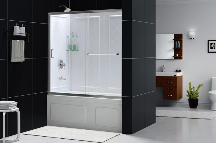 Infinity Z Sliding Tub Door And Qwall Kit Infinity Z Tub Door With Qwall